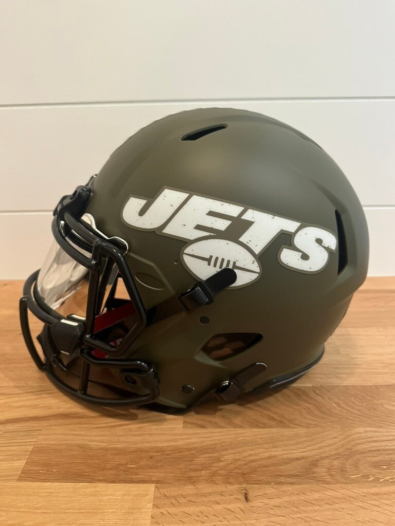 Darrelle Revis Signed NY Jets Salute to Service Full-Size Helmet – Beckett
