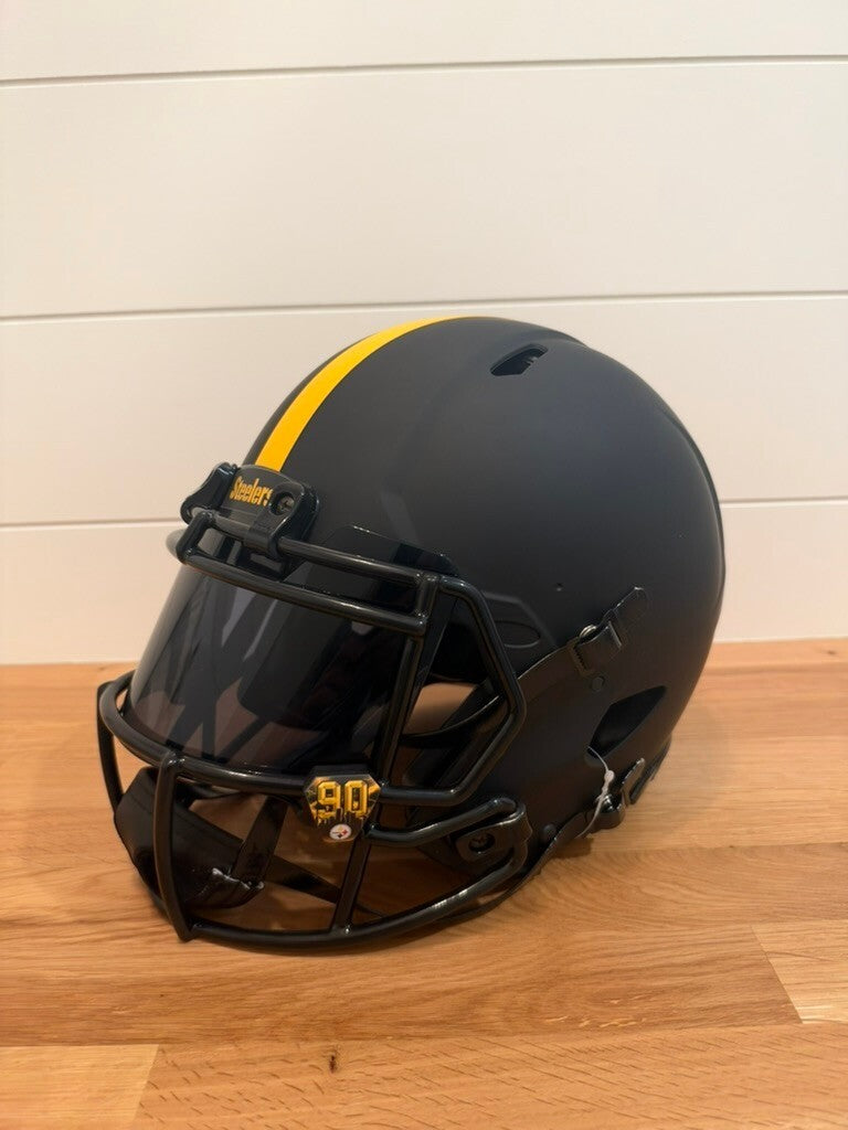 T.J. Watt Signed Steelers Eclipse Full Size Speed Helmet JSA With Visor