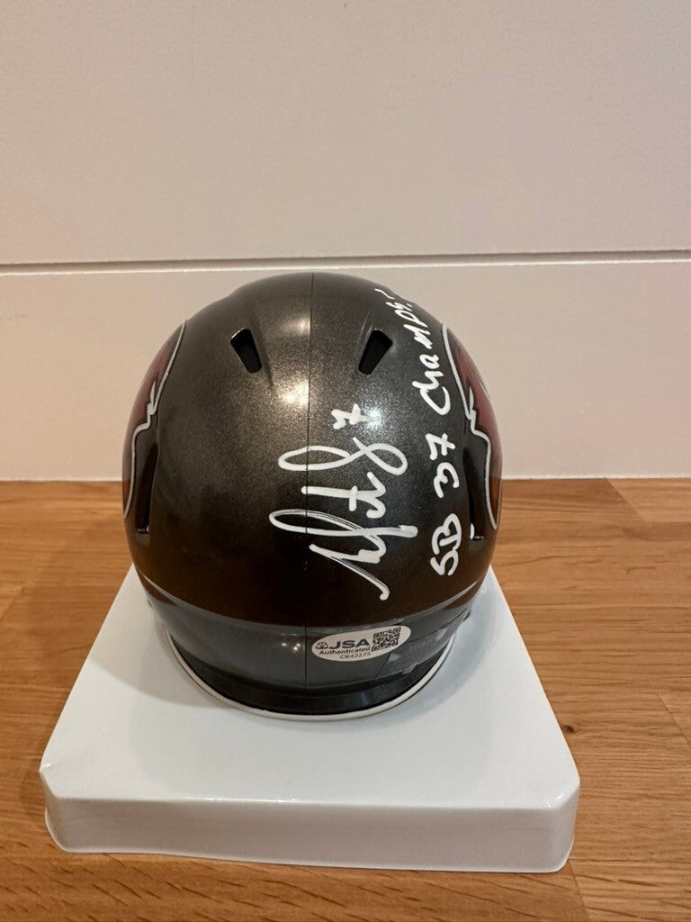 Martin Gramatica Signed Buccaneers Mini Helmet SB 37 Champs JSA Custom Visor