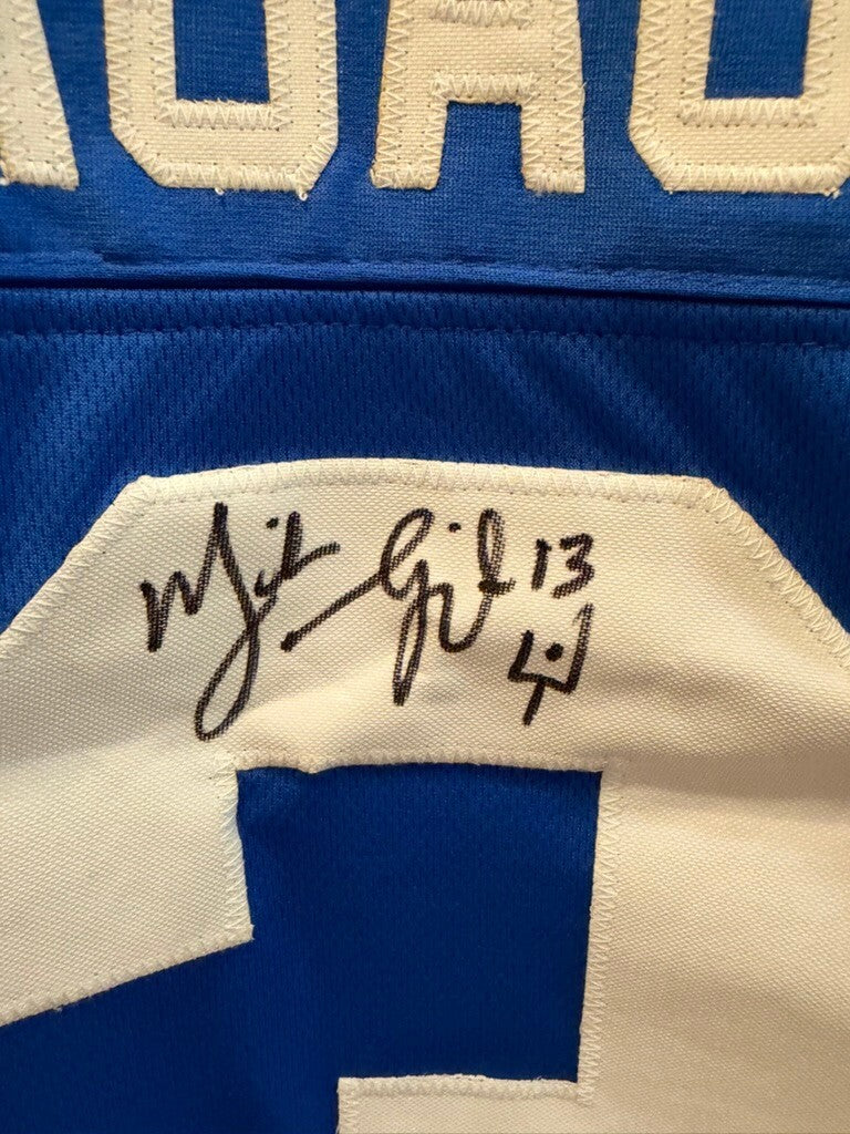Mike Vanderjagt Signed Colts #13 Blue Custom Jersey XL Beckett Goalpost Sketch