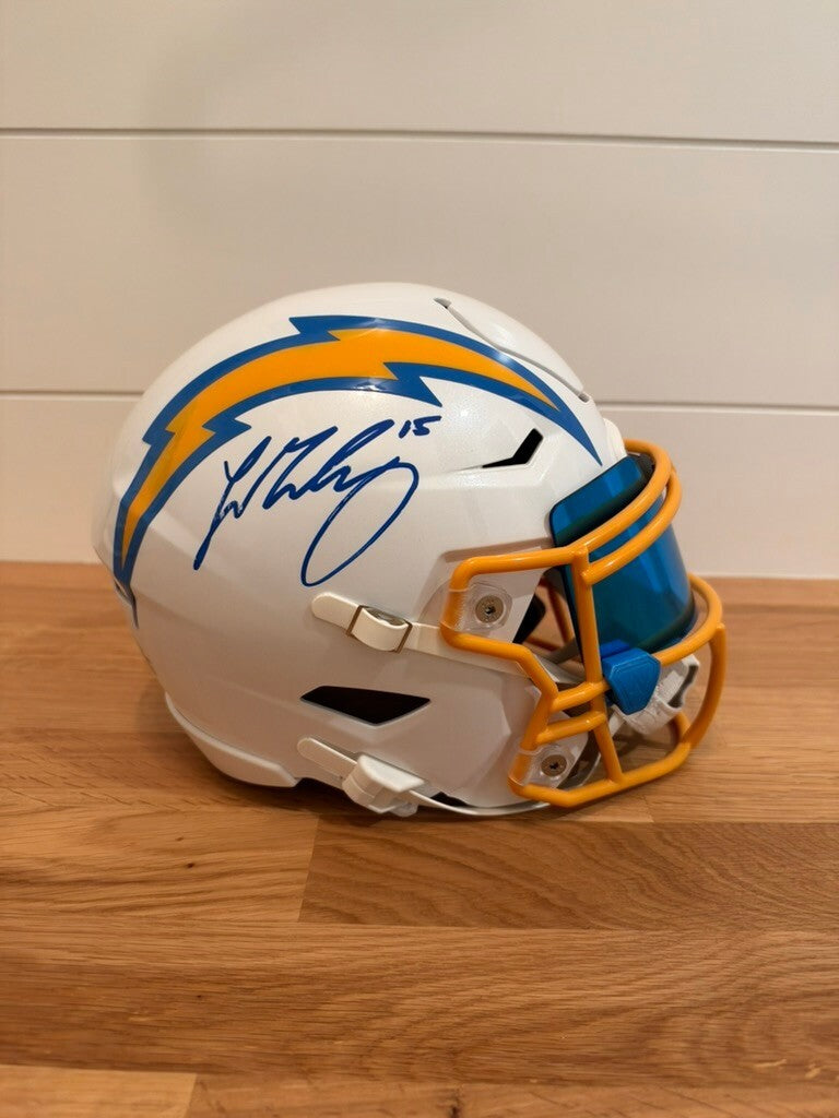 Ladd McConkey Signed Chargers Riddell SpeedFlex MIDI Helmet – Beckett Witnessed