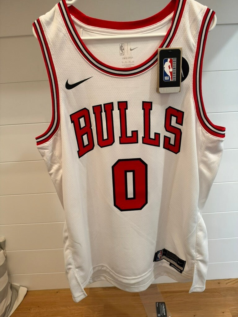 Coby White Signed Bulls Nike Swingman Jersey White XL 52 Fanatics Authenticated