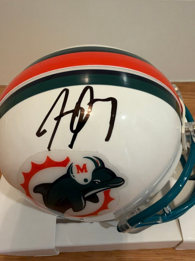 Jay Ajayi Signed Miami Dolphins Throwback Mini Helmet Beckett Witness Autograph
