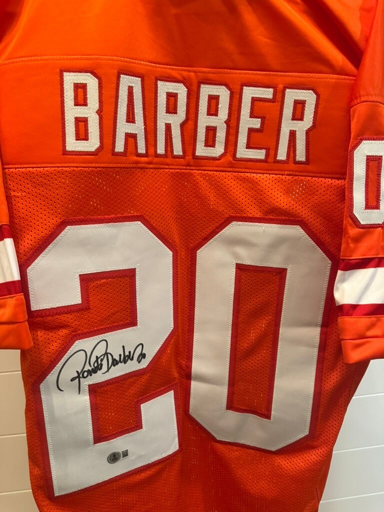 Ronde Barber Signed Buccaneers Orange Throwback Custom Jersey #20 Beckett