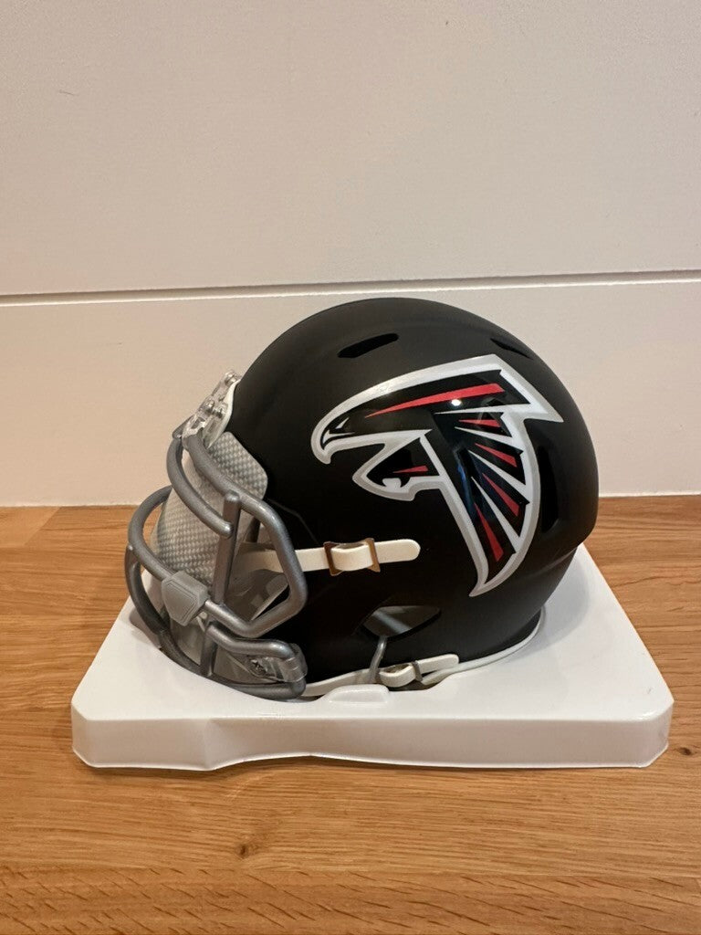 Michael Vick Signed Falcons Speed Mini Helmet Beckett Custom Silver Visor