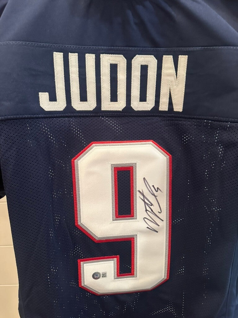 Matthew Judon Signed Patriots Navy Custom Jersey #9 Beckett