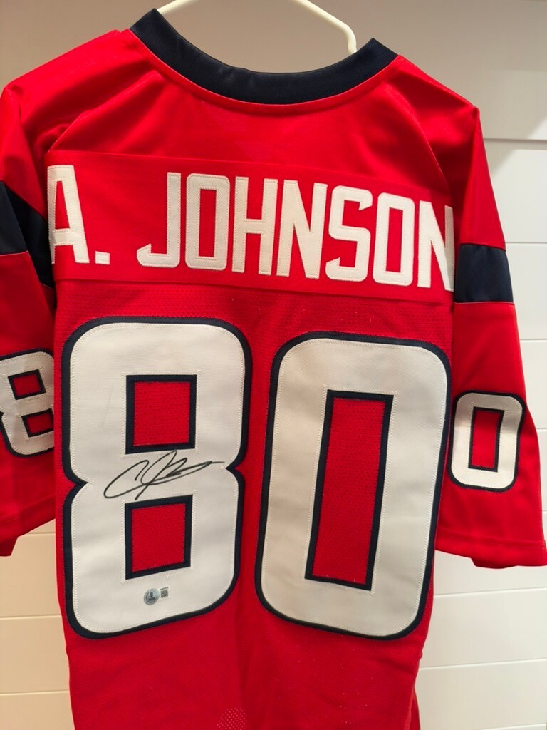 Andre Johnson Signed Houston Texans Custom Jersey XL Red Beckett BAS #80