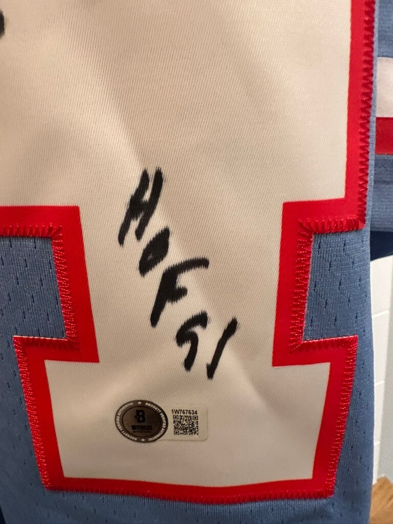 Earl Campbell Signed Oilers Mitchell & Ness Jersey HOF 91 BAS Witnessed NWT 2XL