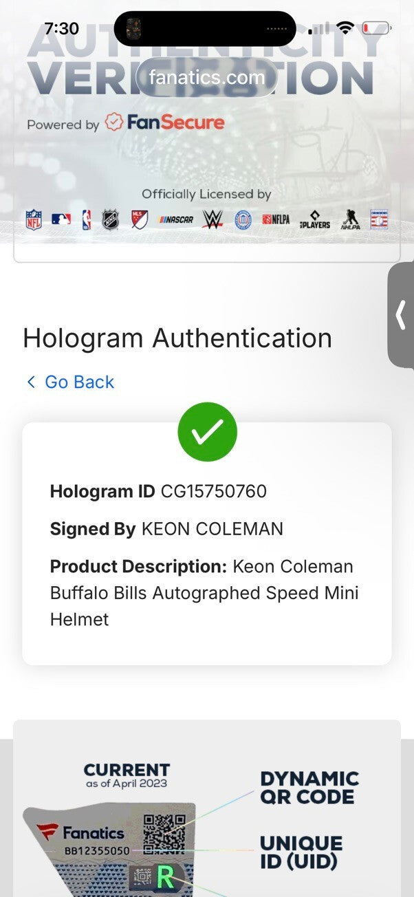 Keon Coleman Signed Buffalo Bills Speed Mini Helmet Fanatics Authentic