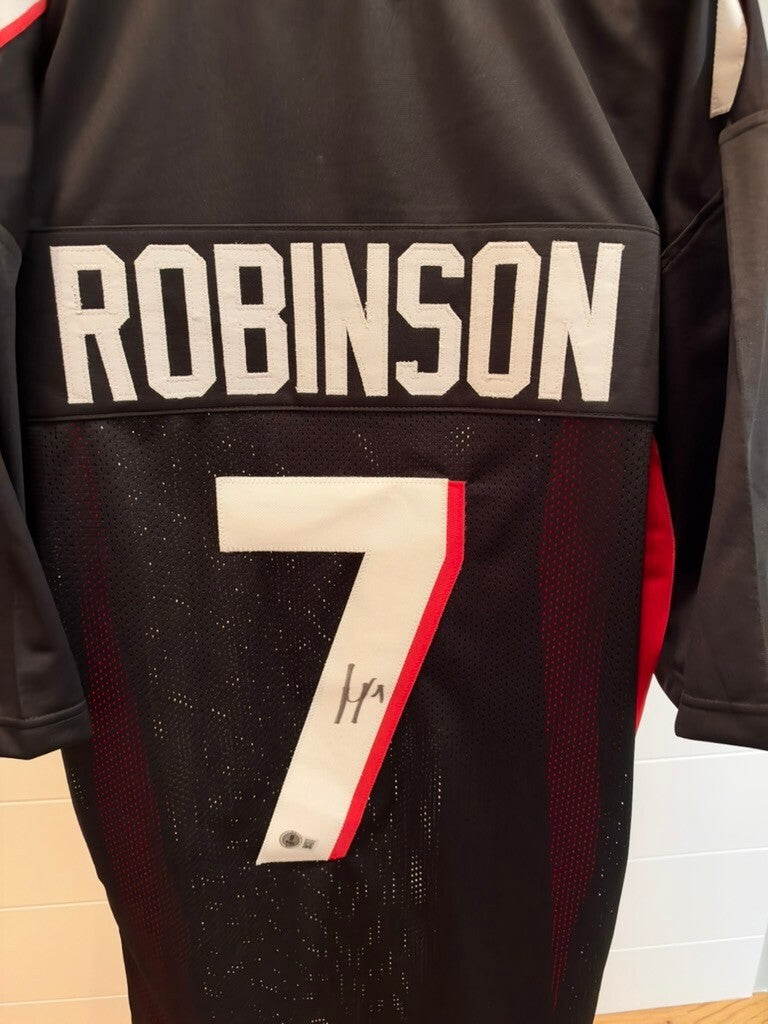 Bijan Robinson Signed Atlanta Falcons #7 Black Custom Jersey Beckett BAS