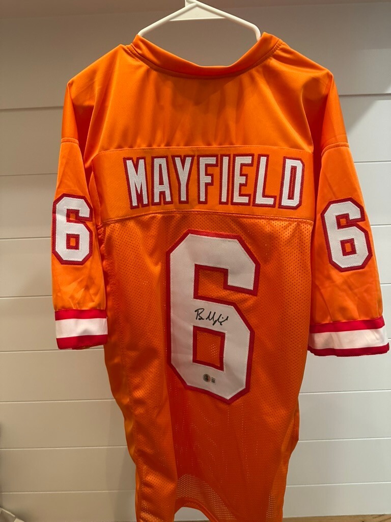 Baker Mayfield Signed Tampa Bay Buccaneers Orange Throwback Jersey – Beckett