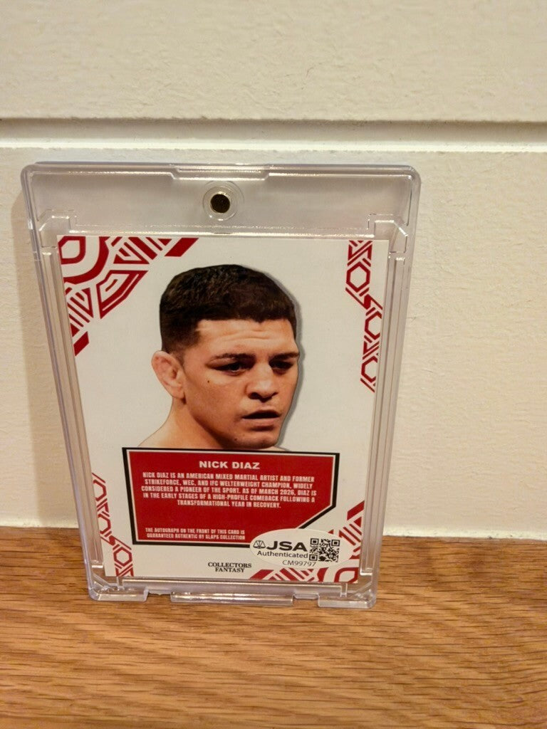 Nick Diaz Signed Collectors Fantasy Card Red Ink Auto JSA MMA UFC With Holder