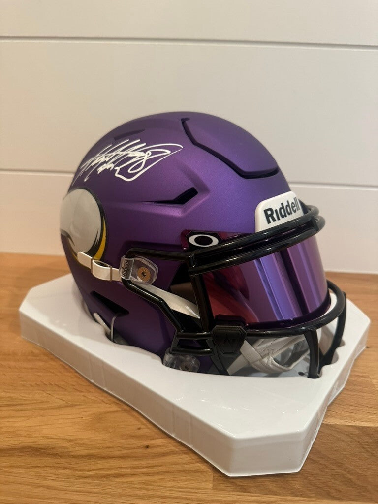 Adrian Peterson Signed Vikings SpeedFlex MIDI Helmet Beckett Purple Visor