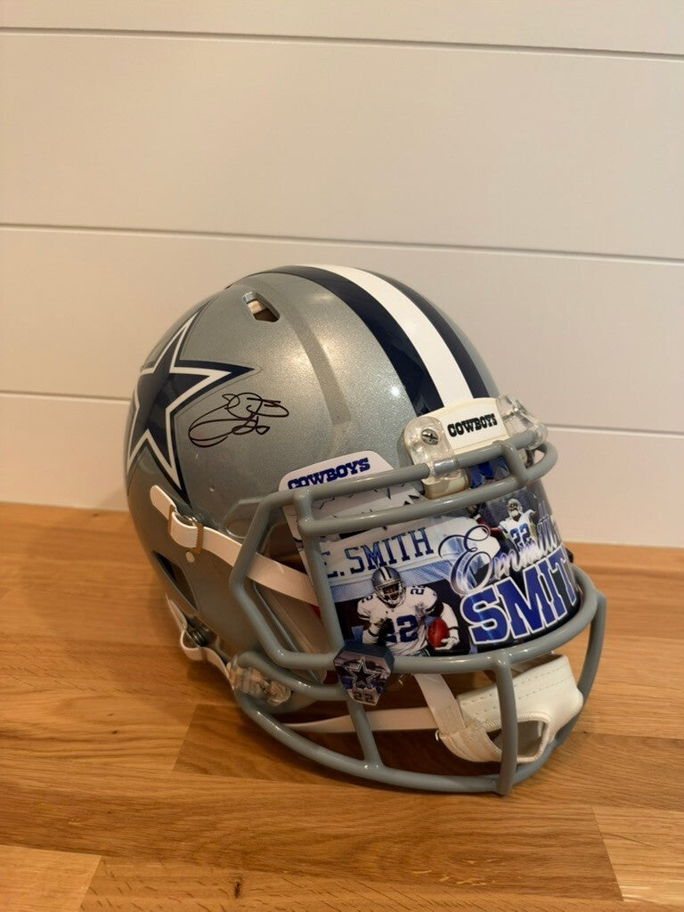Emmitt Smith Signed Cowboys Authentic Speed Full Size Helmet Beckett Custom
