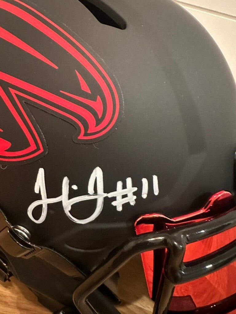 Julio Jones Signed Atlanta Falcons Blackout Full-Size Helmet – Beckett Witnessed