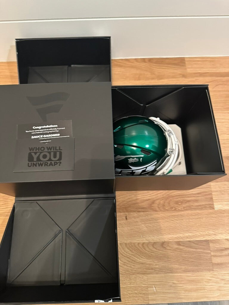 Sauce Gardner Signed Jets 2024 Speed Mini Helmet #1 Fanatics Authentic