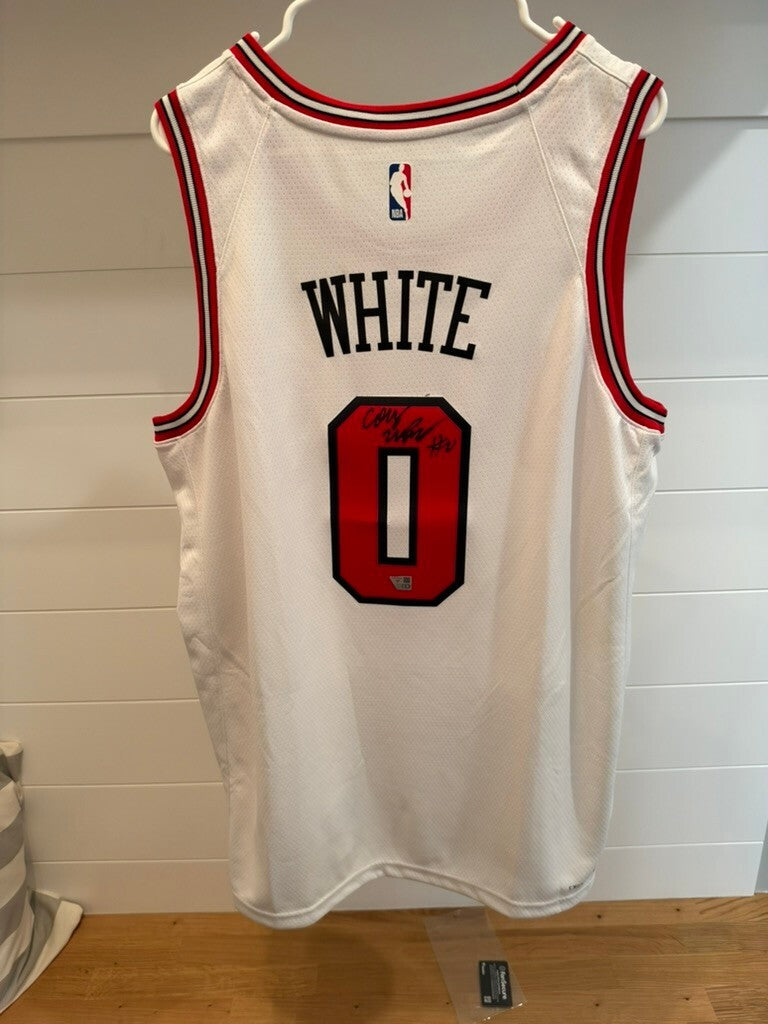 Coby White Signed Bulls Nike Swingman Jersey White XL 52 Fanatics Authenticated