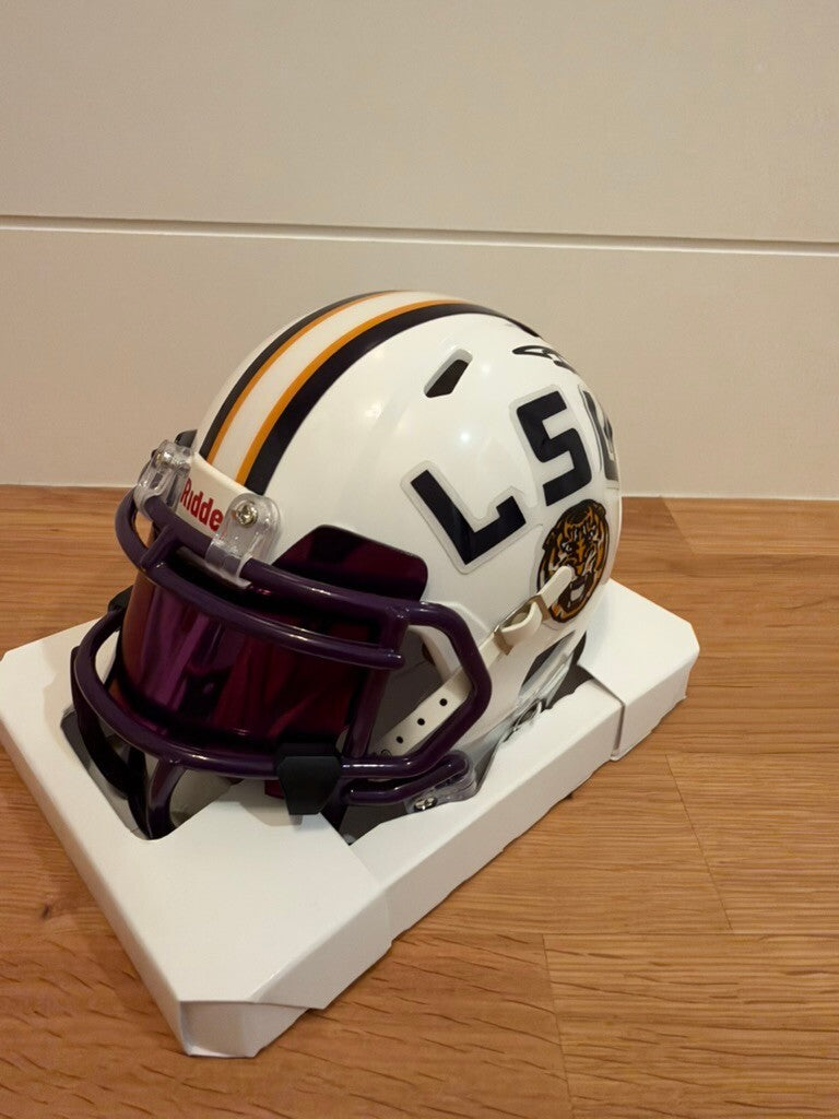 Trey'Dez Green Signed LSU Tigers White Riddell Speed Mini Helmet JSA