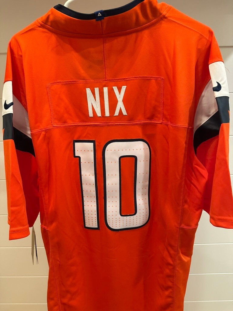 Bo Nix #10 Denver Broncos Nike Dri-FIT Limited Jersey Orange Size L – NWT