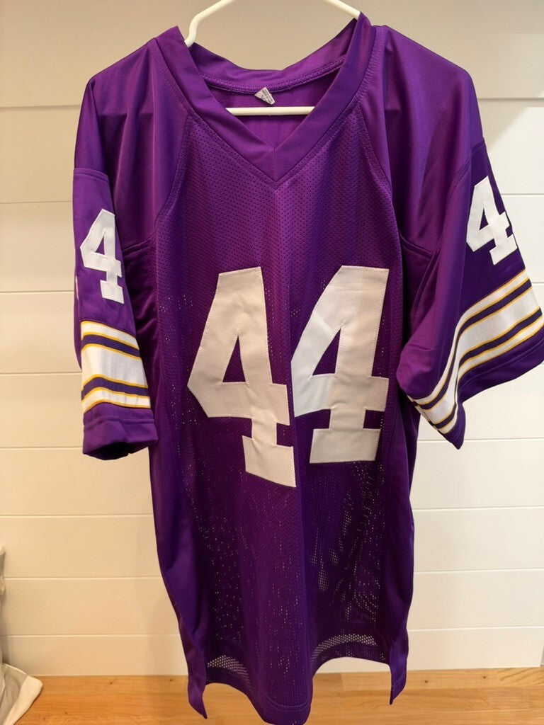Chuck Foreman Signed Minnesota Vikings #44 Purple Custom Jersey JSA Witness COA