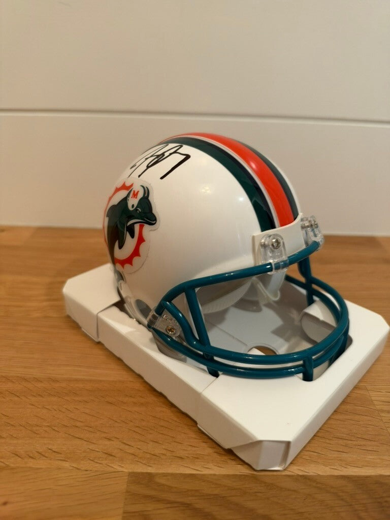 Jay Ajayi Signed Miami Dolphins Throwback Mini Helmet Beckett Witness Autograph