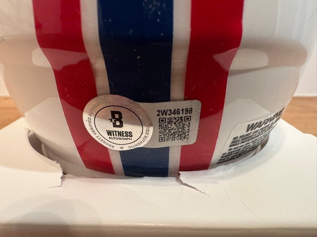 Tony Pollard Signed Houston Oilers Riddell Speed Mini Helmet BAS Beckett Visor