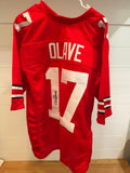 Chris Olave Signed Ohio State Buckeyes #17 Red Custom Jersey JSA Authenticated