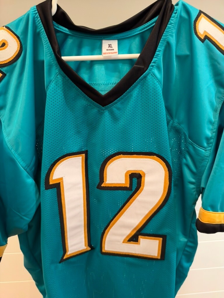 Travis Hunter Signed Jacksonville Jaguars Teal #12 Custom Jersey XL Beckett