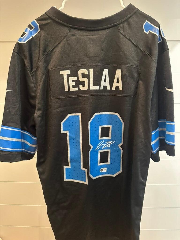 Isaac TeSlaa Signed Detroit Lions Nike Authentic Black Jersey XL – Beckett