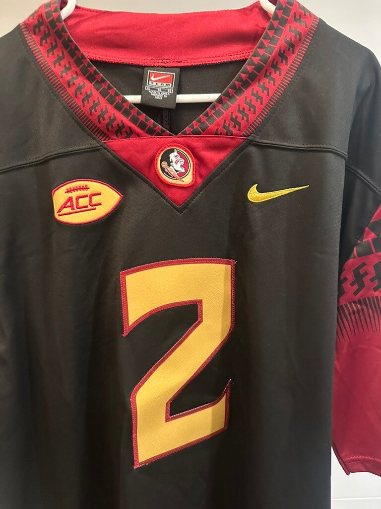 Deion Sanders Florida State Seminoles #2 Black Stitched Jersey – XL