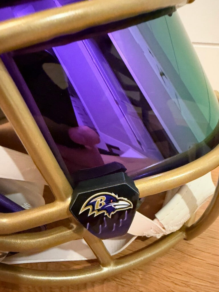 Ed Reed Signed Ravens Full Size Authentic Speed Helmet Purple Visor Beckett
