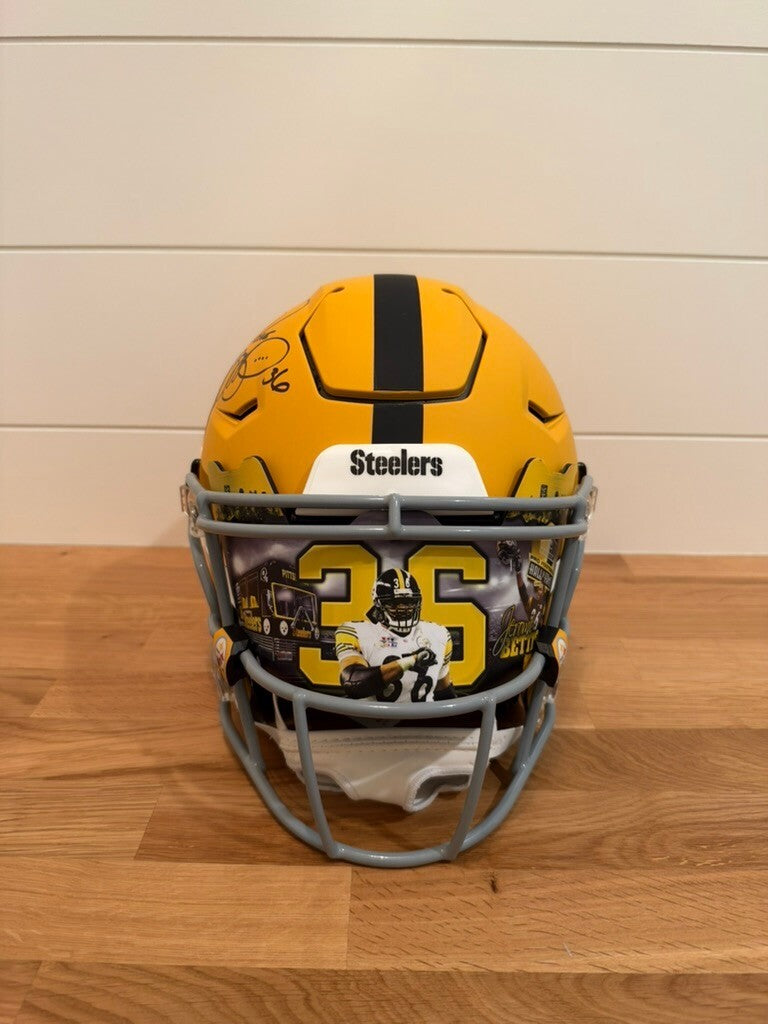 Jerome Bettis Signed Steelers Yellow Full Size SpeedFlex Helmet Beckett Visor