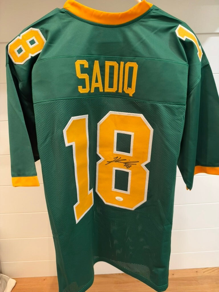 Kenyon Sadiq Signed Oregon Ducks #18 Green Custom Jersey XL JSA Signature Debut