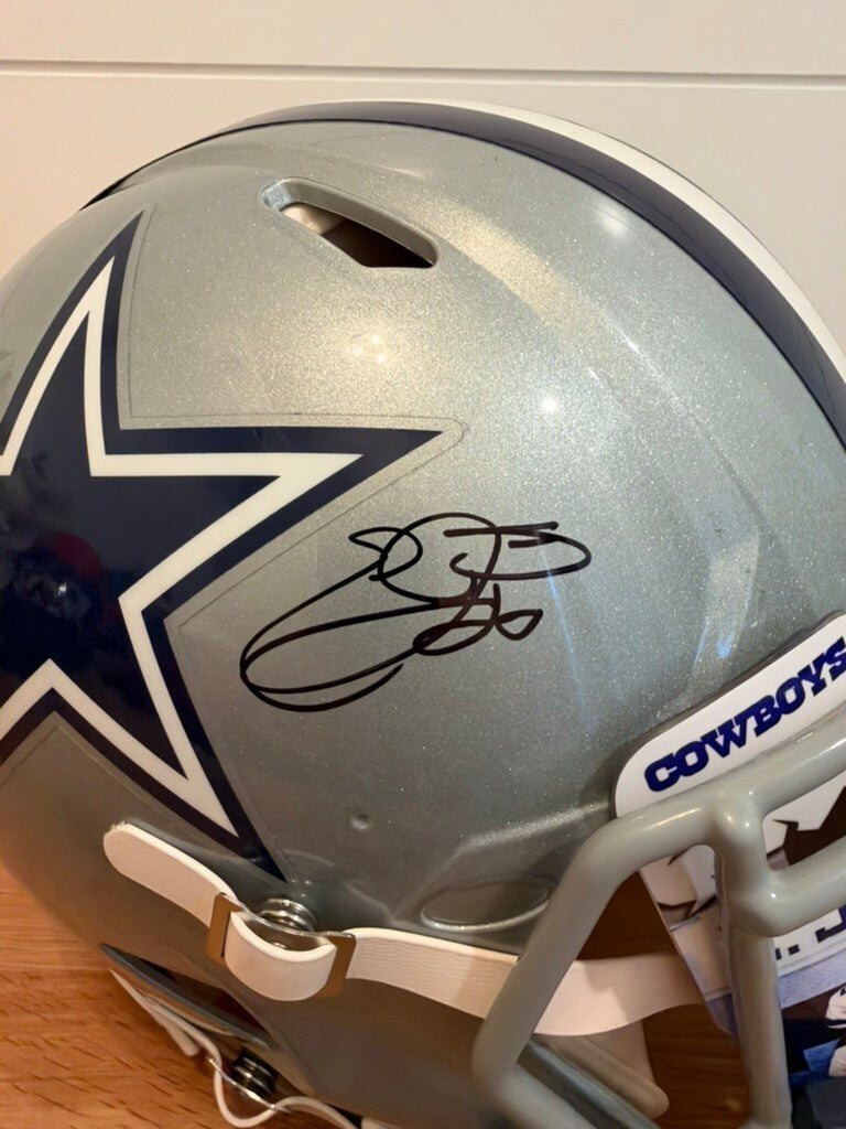 Emmitt Smith Signed Cowboys Authentic Speed Full Size Helmet Beckett Custom