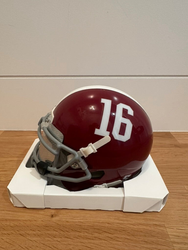 Mark Ingram Signed Alabama Schutt Mini Helmet Beckett Custom Visor