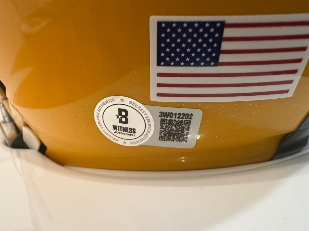 Jordan Love Signed Packers Riddell SpeedFlex MIDI Helmet Beckett Green Visor