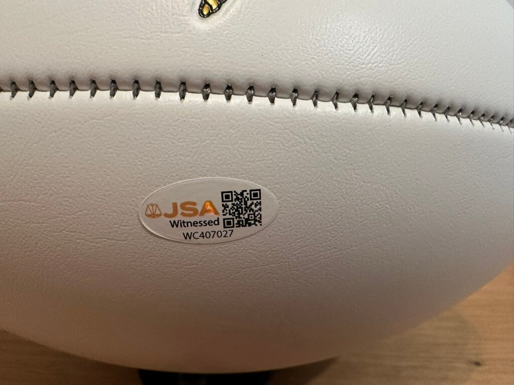 Jordan Addison Signed Minnesota Vikings White Panel Football JSA Witnessed