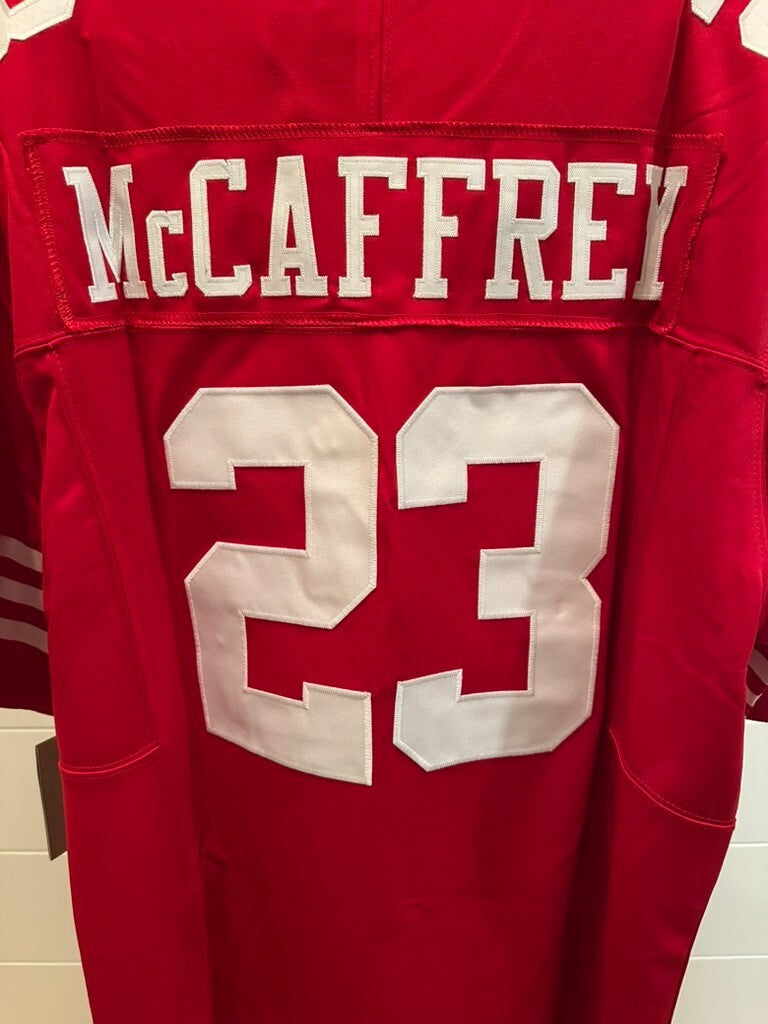 Christian McCaffrey San Francisco 49ers #23 Red Stitched Football Jersey