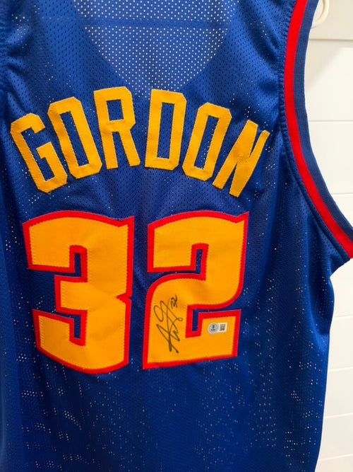 Aaron Gordon Signed Denver Nuggets #32 Blue Mile High City Custom Jersey Beckett