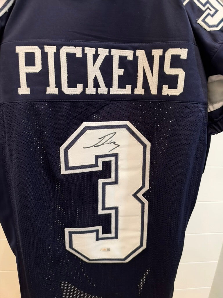 George Pickens Signed Dallas Cowboys #3 Navy Custom Jersey JSA Witnessed