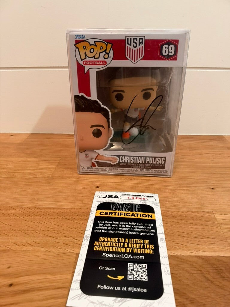 Christian Pulisic Signed Funko Pop #69 USA Soccer JSA Autograph With Protector