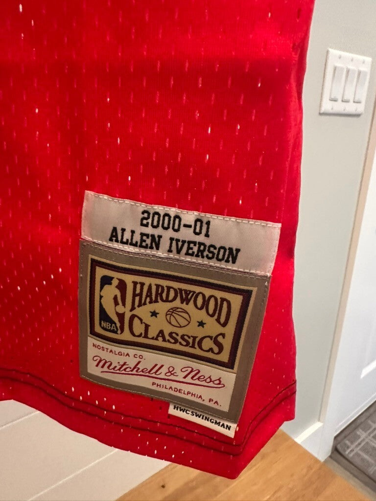 Allen Iverson Signed 76ers Mitchell & Ness Split Swingman Jersey Small JSA