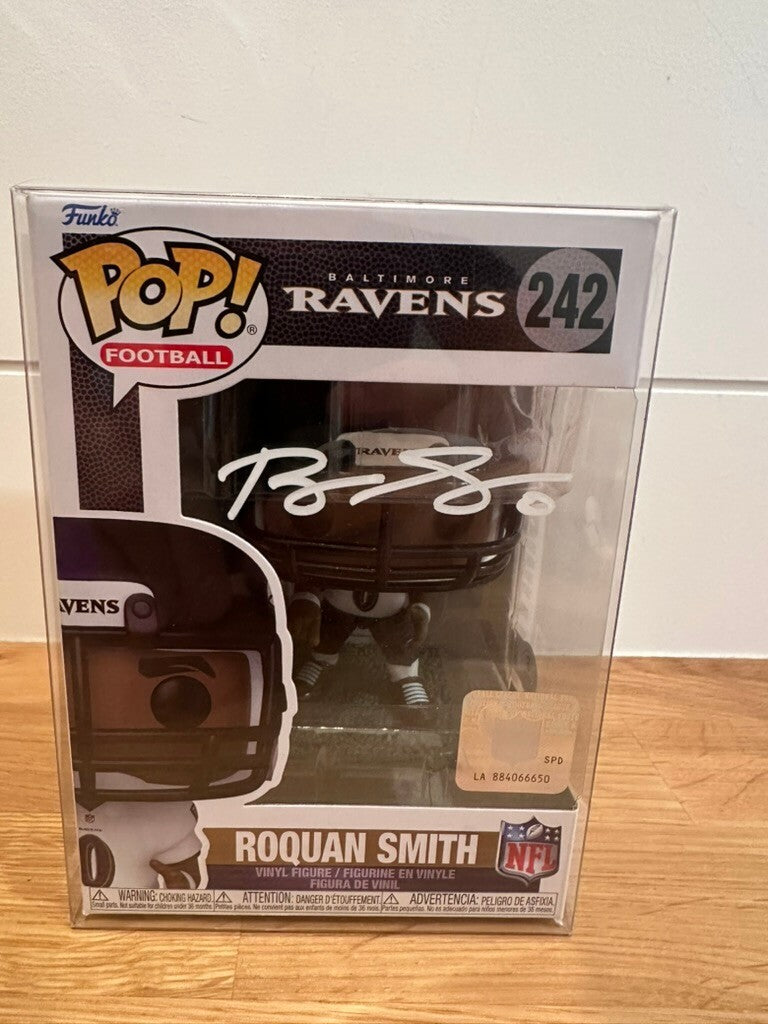 Roquan Smith Signed Funko Pop #242 Baltimore Ravens Beckett Witnessed