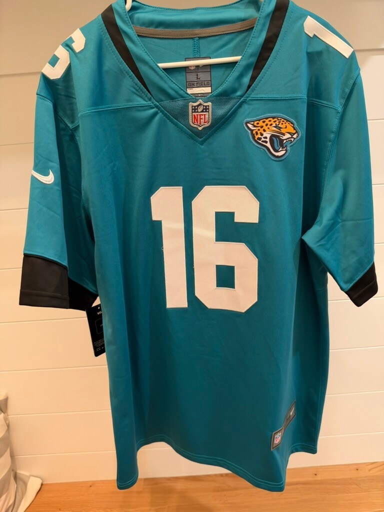 Trevor Lawrence Signed Jaguars #16 Teal Nike Replica Jersey Large Wilder COA