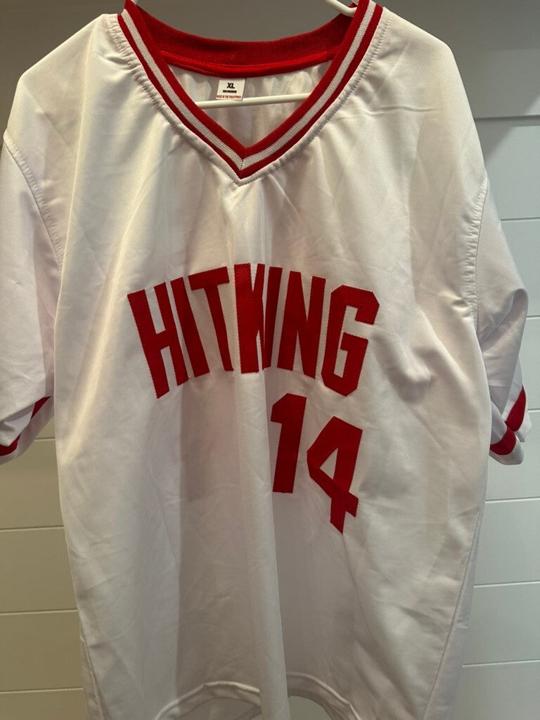Pete Rose Signed Hit King White Custom Jersey #14 XL Beckett