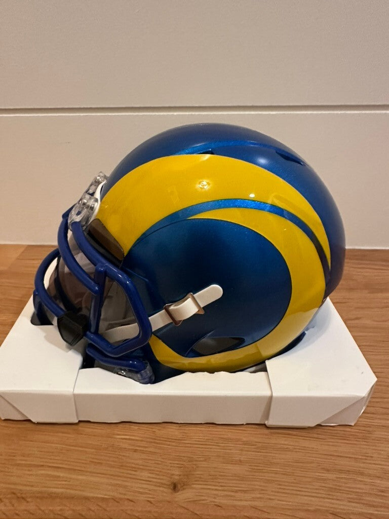 Kyren Williams Signed Rams Riddell Speed Mini Helmet #23 BAS Witnessed