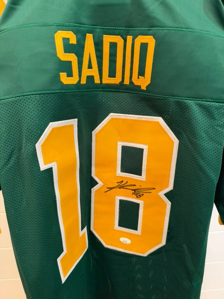 Kenyon Sadiq Signed Oregon Ducks #18 Green Custom Jersey XL JSA Signature Debut