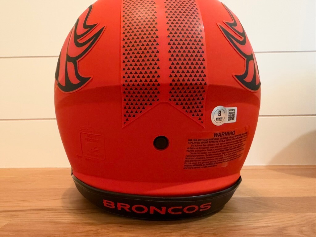 Bo Nix Signed Broncos 5280 Authentic Speed Full Size Helmet Beckett Visor
