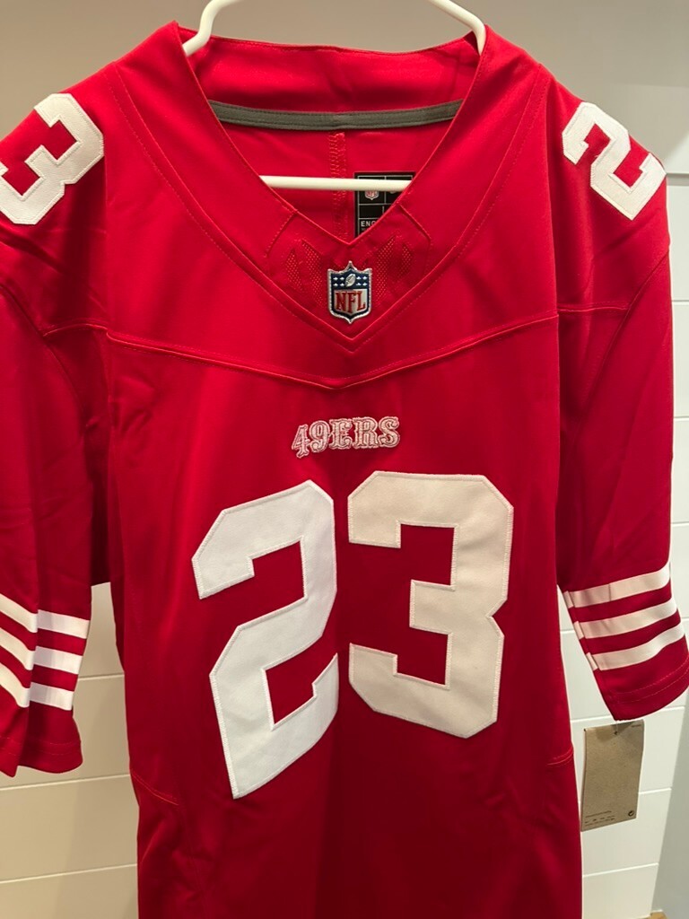 Christian McCaffrey San Francisco 49ers #23 Red Stitched Football Jersey