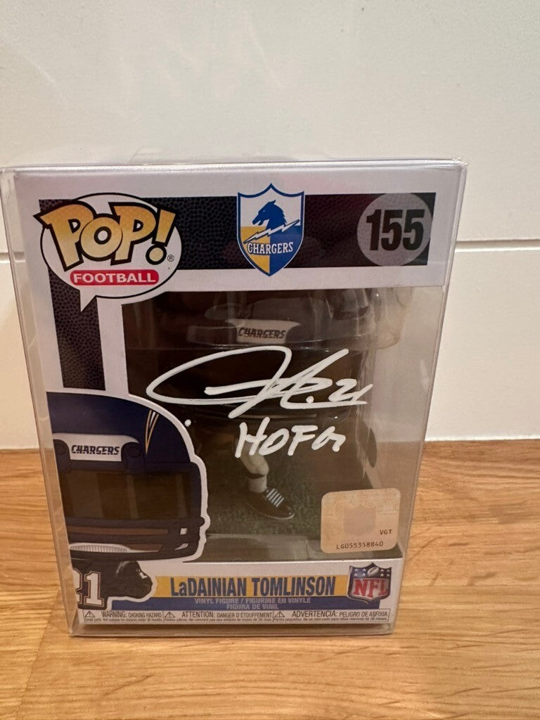 LaDainian Tomlinson Signed Funko Pop #155 Chargers HOF 17 Beckett Witnessed